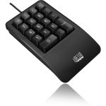 Adesso Antimicrobial Waterproof Numeric Keypad with Wrist Rest Support - Cable Connectivity - USB Interface - 18 Key(s) - MAC - Windows  Mac OS - Membrane Keyswitch - Black