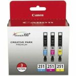 Canon CLI-251 Original Inkjet Ink Cartridge - Multi-pack - Cyan  Magenta  Yellow - 3 / Pack - Inkjet - 3 / Pack
