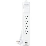 CyberPower P406U Home Office 4 - Outlet Surge Protector with 500 J Surge Suppression 800V 6 ft Cord NEMA 5-15P Low Profile