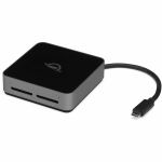 OWC Atlas Dual SD Card Reader with USB-C (10Gb/s) - Dual-Slot SDXC UHS-II - Up 300MB/s Per Card - Integrated USB-C (10Gb/s) Cable - Built-in Cable Storage - USB-C Port For Optional Long