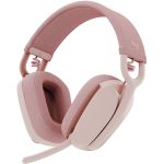 Logitech Zone Vibe 100 Wireless Over Ear Headphones  Noise Canceling Microphone  Advanced Multipoint Bluetooth Headset  Rose - Stereo - Wireless - Bluetooth - 98.4 ft - On-ear - Binaura