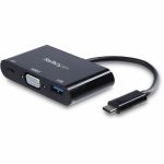 StarTech.com USB-C VGA Multiport Adapter - USB-A Port - with Power Delivery (USB PD) - USB C Adapter Converter - USB C Dongle - USB C VGA Multiport Adapter - USB 3.0 Port - 60W PD - Con
