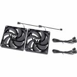 Thermaltake CT140 PC Cooling Fan (2-Fan Pack) - 2 Pack - 5.51in Maximum Fan Diameter - 2 x Fan(s) - 77.37 CFM Maximum Airflow - 1500 rpm - Hydraulic Bearing - 4 PIN PWM - Black - 2 - PC