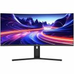 V7 L340WQ-HAS-N 34in Class UW-QHD Curved Screen LED Monitor 21:9 Black Vertical Alignment (VA) LED Backlight  3440x1440 350 Nit 6ms