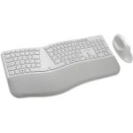 Kensington Pro Fit Ergo Wireless Keyboard and Mouse-Gray - USB Wireless Bluetooth/RF 4.0 Keyboard - Gray - USB Wireless Bluetooth/RF Mouse - Gray - Compatible with PC  Mac - Retail