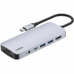 Belkin Connect USB-C 7-in-1 Multiport Hub Adapter - for Notebook  Monitor  Tablet  Smartphone  Desktop PC - Charging Capability - Memory Card Reader - SD  microSD - USB Type C - 4K @ 60