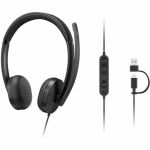 Lenovo Wired VoIP Headset 5000 - Microsoft Teams Certification - Stereo - USB Type A  USB Type C - Wired - 32 Ohm - 20 Hz to 20 kHz - Over-the-head - Binaural - Supra-aural - 6.23 ft Ca