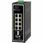 Eaton Tripp Lite Series 8-Port Unmanaged Industrial Gigabit Ethernet Switch - 10/100/1000 Mbps  PoE+ 30W  2 GbE SFP Slots  -40&deg; to 75&deg;C  DIN Mount  TAA - 8 Ports - Gigabit Ether