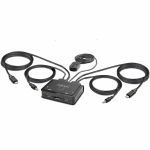 StarTech.com 2-Port USB-C Cable KVM Switch  4K 60Hz DisplayPort Output  Compact KVM with 4ft/1.2m Integrated Host Cables  Bus Powered - 2-Port USB-C Cable KVM Switch enables switching o