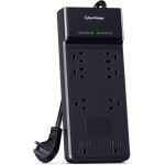 CyberPower CSB806R1 Essential 8 - Outlet Surge Protector with 4800 J Surge Suppression 800V 6 ft Cord NEMA 5-15P 45deg Offset Right 15 Amp Black Lifetime Warranty