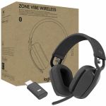 Logitech Zone Vibe Wireless Bluetooth&reg; headphones with USB receiver and noise-canceling mic - Logitech Zone Vibe Wireless Bluetooth Headphones with Noise Canceling Microphone  USB-A