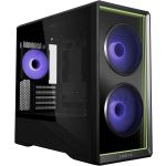 Lian Li V150INFX Vector V150 INF Micro ATX PC Case Infinity Mirror Front Panel 2 x 140mm + 1 x 120 mm ARGB PWM Fans Black Anti-Sag GPU Bracket Supports 360mm Radiator - Side Tempered Glass