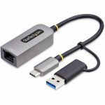 StarTech.com USB-C to to Ethernet Adapter with USB-A Dongle  10/100/1000Mbps  USB 3.0 to Gigabit Network Adapter  Windows/macOS/Linux - Add an Ethernet port to a USB-C or USB-A computer