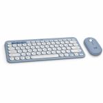 Logitech Pebble 2 Combo for Mac  Wireless Keyboard and Mouse  Slim  Quiet and Portable  Bluetooth  Tonal Blue - USB Type A Wireless Bluetooth Keyboard - Tonal Blue - USB Type A Wireless
