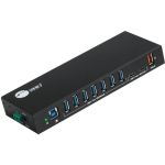 SIIG 10 Port Industrial USB 3.1 Gen 1 Hub with Dual USB-C & 65W Charging - 5Gbps Data Transfer Rates - 7x USB-A 5Gbps 5V/900mA - 2x USB-C 5Gbps 5V/1.5A - 1x USB-A Fast Charging up to 5V