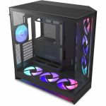 NZXT CM-H92FB-P1 H9 Flow+ RGB 2025 ATX Mid-Tower Dual-Chamber PC Case - Black - Panoramic Left side Front