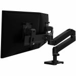 Ergotron Mounting Arm for Monitor  Display - Black - Height Adjustable - 2 Display(s) Supported - 27in Screen Support - 18.80 lb Load Capacity - 100 x 100  75 x 75 - VESA Mount Compatib