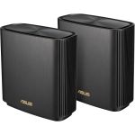 ASUS XT9 (B-2-PK) ZenWiFi XT9 AX7800 WirelessTri-Band Mesh Wi-Fi System (2-Pack Black) Wi-Fi 6 802.11ax2.4 GHz 2x 5 GHz 1x 2.5G WAN 3x Gigabit LAN