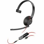 Poly Blackwire 5210 Monaural USB-C Headset + 3.5mm Plug + USB-C/A Adapter (Bulk) - Microsoft Teams Certification - Mono - USB Type C  Mini-phone (3.5mm) - Wired - 32 Ohm - On-ear - Mona