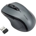 Kensington Pro Fit Mid-Size Wireless Mouse - Graphite Gray - Optical - Wireless - Radio Frequency - 2.40 GHz - Graphite Gray - USB - 1600 dpi - Scroll Wheel - 3 Button(s) - Medium Hand/