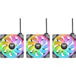 Thermaltake CL-F144-PL14SW-A SWAFAN EX14 RGB PCCooling Fan TT Premium Edition 140mm Black 3 Pack