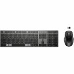 HP 725 Keyboard & Mouse - USB Type A Scissors Wireless Bluetooth/RF 2.40 GHz Keyboard - Nightfall Black - USB Type A Wireless Bluetooth/RF Mouse - Multi Surface - 4000 dpi - 5 Button -