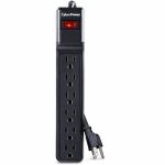 CyberPower CSB604 Essential 6 - Outlet Surge with 900 J - Clamping Voltage 800V  4 ft  NEMA 5-15P  Straight  15 Amp  EMI/RFI Filtration  Black  Lifetime Warranty
