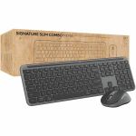 Logitech Signature Slim MK955 for Business Wireless Keyboard and Mouse Combo  Quiet Typing  Secure Receiver - Graphite - USB Type A Wireless Bluetooth 5.1 Keyboard - Graphite - USB Type