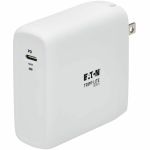 Eaton Tripp Lite Series Compact 1-Port USB-C Wall Charger - GaN Technology  100W PD3.0 Charging  White - 120 V AC  230 V AC Input - 5 V DC/5 A  9 V DC  15 V DC  20 V DC Output - White