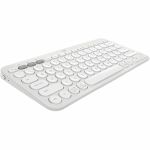 Logitech Pebble Keys 2 K380s  Multi-Device Bluetooth Wireless Keyboard with Customizable Shortcuts  Tonal White - Wireless Connectivity - Bluetooth - 32.81 ft - USB Interface Desktop  S