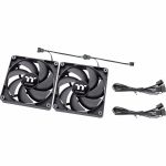 Thermaltake CT120 PC Cooling Fan (2-Fan Pack) - 2 Pack - 4.72in Maximum Fan Diameter - 2 x Fan(s) - 57.05 CFM Maximum Airflow - 2000 rpm - Hydraulic Bearing - 4 PIN PWM - Black - 2 - PC
