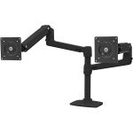 Ergotron Mounting Arm for Monitor  Notebook  Display Screen  TV - Matte Black - Height Adjustable - 2 Display(s) Supported - 24in Screen Support - 39.90 lb Load Capacity - 100 x 75  100
