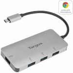 Targus USB-C to 4-Port USB-A Hub - USB 3.0 Type C - 5 GB/s - Mouse  Keyboard  Hard Drive  Flash Drive - External - 4 USB Port(s) - 4 USB 3.0 Port(s) - PC  Mac