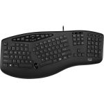 Adesso TruForm Ergonomic Desktop Keyboard - Cable Connectivity - USB Interface - 104 Key(s) - Home  Back  Forward  Search  Email  Sleep  Wake-up  Power  Media Player  Calculator  Play/P