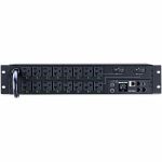 CyberPower PDU41003 Single Phase 100 - 120 VAC 30A Switched PDU - 16 Outlets  12 ft  NEMA L5-30P  Horizontal  2U  SNMP  3YR Warranty