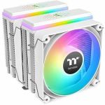 Thermaltake ASTRIA 600 ARGB Lighting CPU Cooler - White - 4.72in Maximum Fan Diameter - 2 x Fan(s) - 6 x Heat Pipe(s) - 65 CFM Maximum Airflow - 1800 rpm - 2510 - 4Pin  5V ARGB Header -
