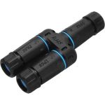 1 in 2 Out Splitter Shielded IP68 Waterproof RJ45 Coupler for Cat8/7/6/5e/5 Black