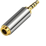 2.5mm Male to 3.5mm Female Adapter Silver