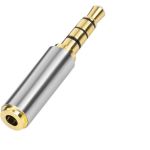 3.5mm Male to 2.5mm Female Adapter Silver