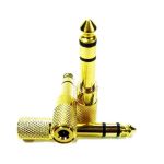 1/4in (6.35mm) Male to 1/8in (3.5mm) Female Headphone Adapter Gold