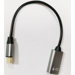 USB Type CM  to 2*3.5mm TRS Female Adapter Cable 8inch Black