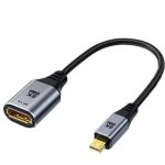 8K Bi-Directional Mini DisplayPort to DisplayPort 1.4 Adapter Space Grey