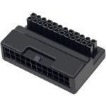 ATX  24Pin Male to 24Pin Female 90 Degree Overmold Power Adapter Black