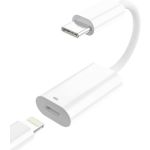 Lightning to USB-C Adapter Support Audio & Charging & Data Transfer  F/M  White