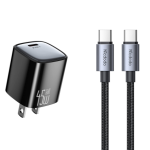 Mcdodo CH-4443 Nano Series
 45W Single C Port GaN Mini Fast Charger with 4ft Type-C Cable Black