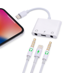 Lightning to Dual 3.5mm Adapter with ChargingWhite