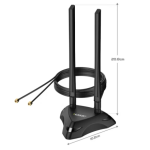 EDUP EP-7102 2* 6dBi 2.4GHz/5GHz WiFi AntennaGoldplated RP-SMA MaleBlack