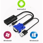 MT-H02 VGA Male to HDMI Female Adapter 1080P w/ Audio Cable 22cm Black