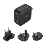 Unitek P1112ABK 100W 4-in-1 USB GaN Charger (3*USB-C PD + USB-A QC3.0) With US/EU/UK/AU Plugs Black
