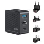 Unitek P1242ABK01 Travel Tri Pro 65W 3-in-1 GaN Charger Hub Black